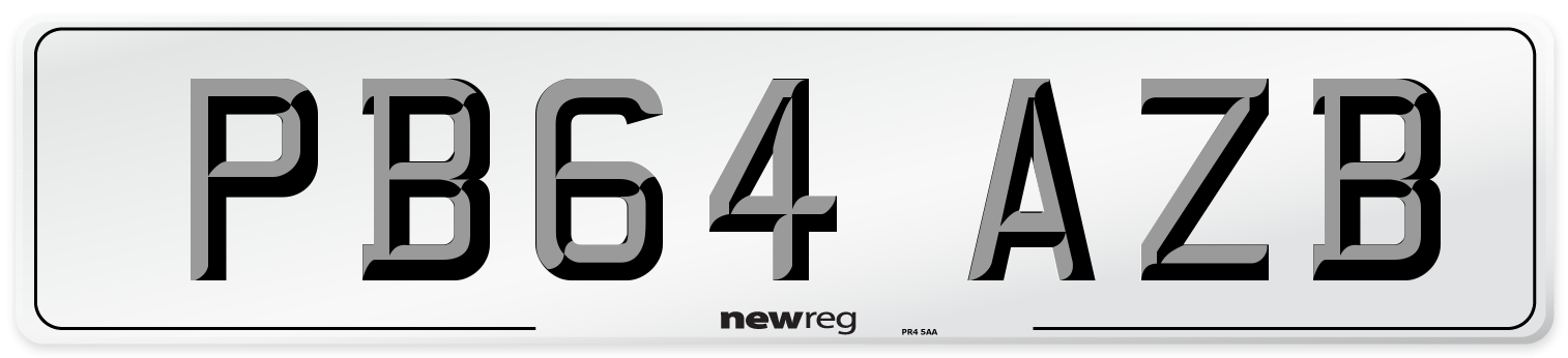 PB64 AZB Number Plate from New Reg